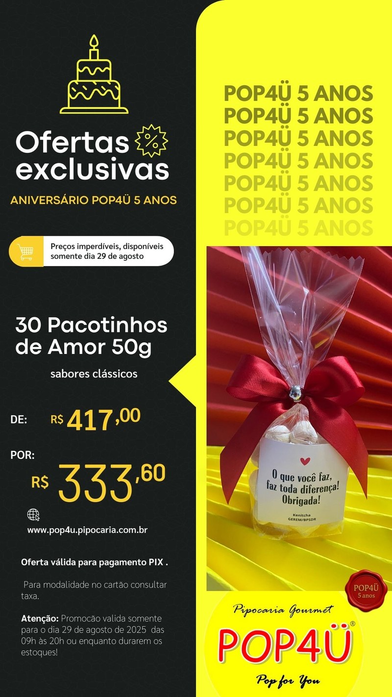 POP4Ü Promo de Aniversário - Banner 1