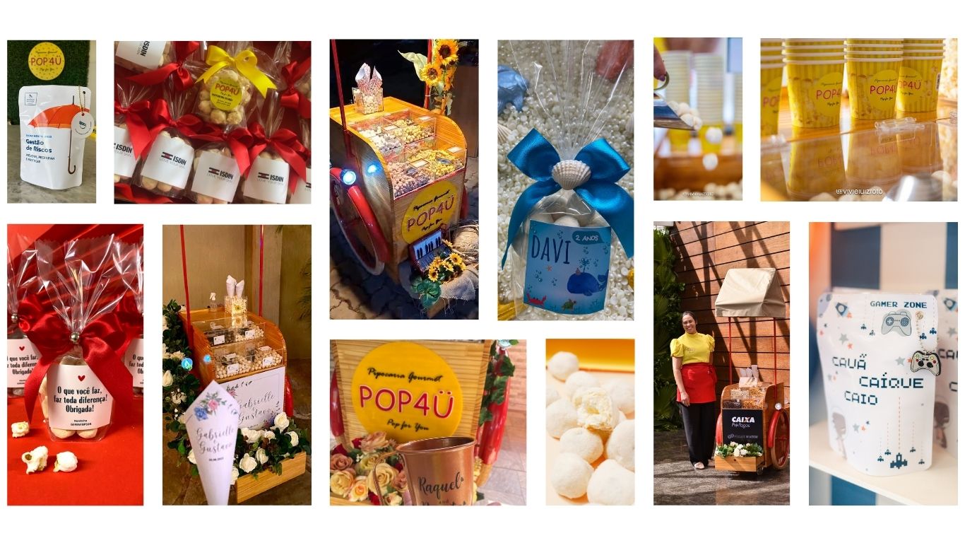 Experiências POP4Ü: eventos com pipoca gourmet, de Brasília para todo o Brasil